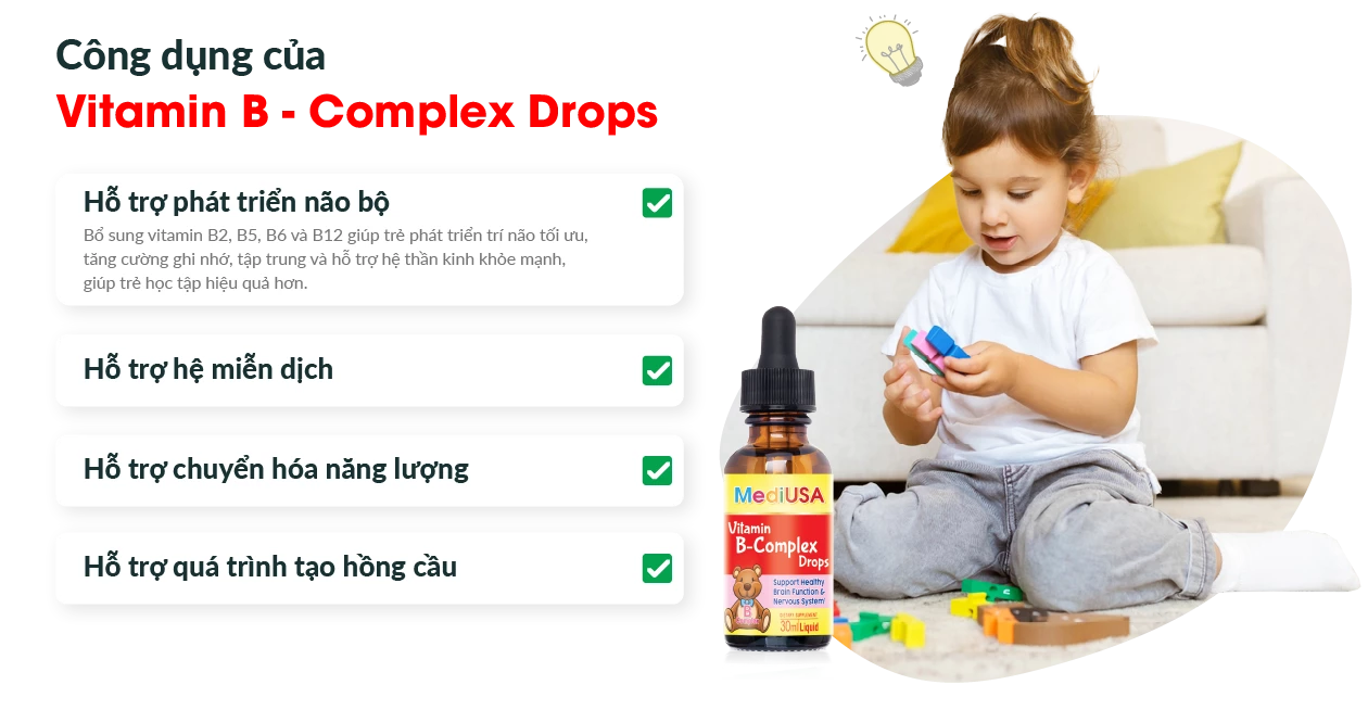 Công dụng của Vitamin B - Complex Drops